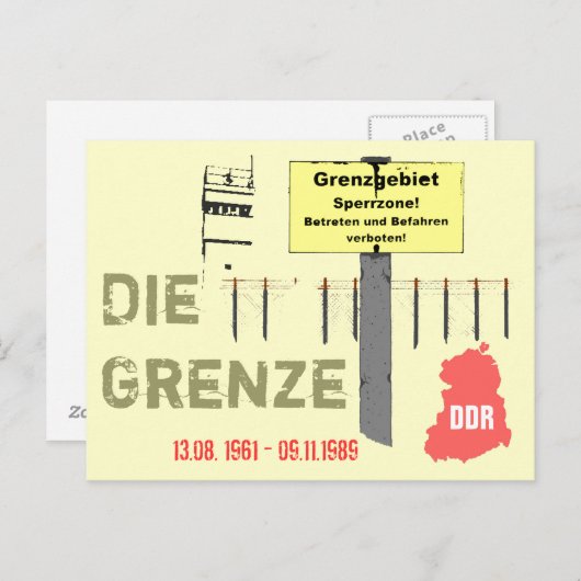 Die Grenze DDR-Design Postkarte (Vorne/Hinten)