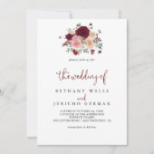 Die griechisch-rosa Blush-Blues-Hochzeit von Einladung (Vorderseite)