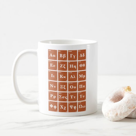 Die griechische Alphabet Kaffeetasse (Mit Donut)