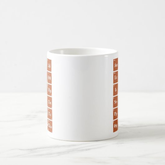 Die griechische Alphabet Kaffeetasse (Mittel)
