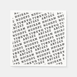 Die griechische Alphabet Serviette