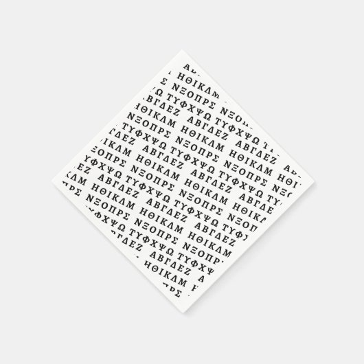 Die griechische Alphabet Serviette (Ecke)