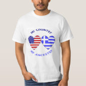 Die griechische Flagge der USA hört mein Land Mein T-Shirt (Vorderseite)