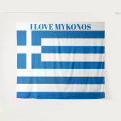 Die griechische Flagge Mykonos ist besonders groß Wandteppich (Vorderseite (Horizontal))
