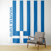Die griechische Flagge Mykonos ist besonders groß Wandteppich (Beispiel)