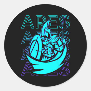 Die griechische Mythologie gibt Ares griechisches Runder Aufkleber