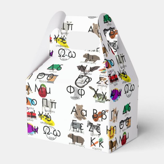 Die griechischen Alphabeten schreiben Worte & Bild Geschenkschachtel (Rückseite)