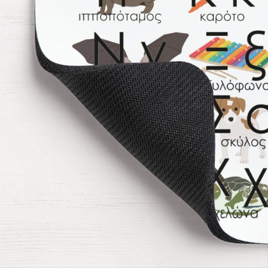 Die griechischen Alphabeten schreiben Worte & Bild Mousepad (Ecke)