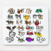Die griechischen Alphabeten schreiben Worte & Bild Mousepad (Vorne)