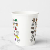 Die griechischen Alphabeten schreiben Worte & Bild Pappbecher (Rechts)