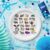 Die griechischen Alphabeten schreiben Worte & Bild Pappteller (Party)