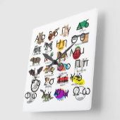 Die griechischen Alphabeten schreiben Worte & Bild Quadratische Wanduhr (Winkel)