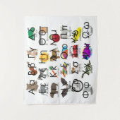 Die griechischen Alphabeten schreiben Worte & Bild Wandteppich (Vorderseite)