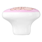 Die Griffe des Kindes und Zug-niedlicher rosa Löwe (Seitenansicht)