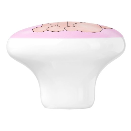 Die Griffe des Kindes und Zug-niedlicher rosa Löwe (Seitenansicht)