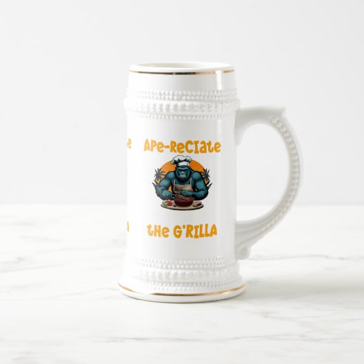 Die G'rilla Master GRILLEN Griller Fun Pun schätze Bierglas (Rechts)