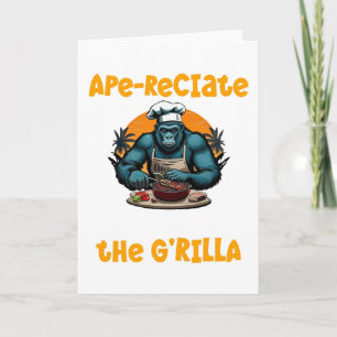 Die G'rilla Master GRILLEN Griller Fun Pun schätze Karte