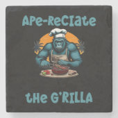 Die G'rilla Master GRILLEN Griller Fun Pun schätze Steinuntersetzer (Vorderseite)