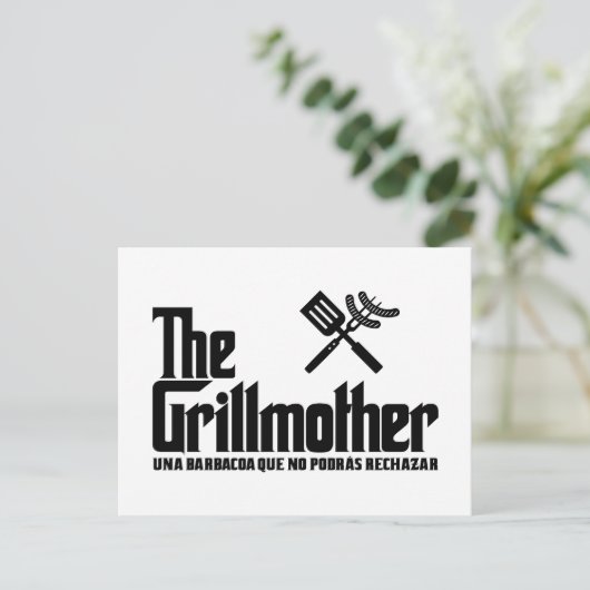 Die Grillmutter Einladungspostkarte (Stehend Vorderseite)