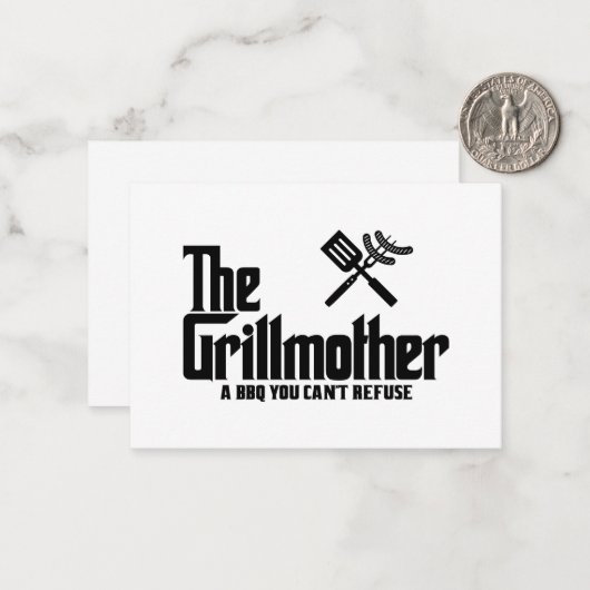 Die Grillmutter Mitteilungskarte (Vorderseite/Rückseite Beispiel)