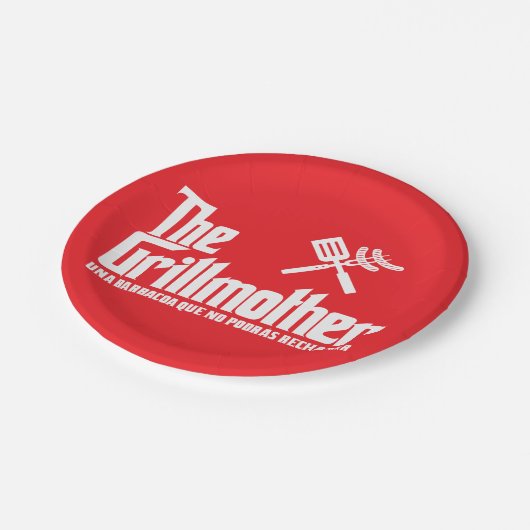 Die Grillmutter Pappteller (Schrägansicht)