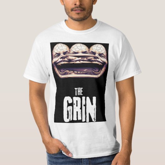 Die Grin - Creepy Multi-Face-Illustration T-Shirt (Vorderseite)