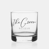 Die Groom angepasste Bachelor-Party-Hochzeit Whiskyglas (Vorderseite)