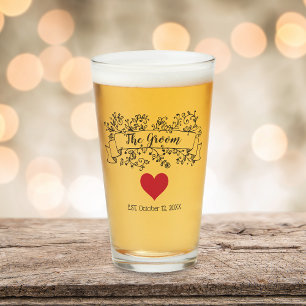 Die Groom-Blume-Bannerherzension Glas
