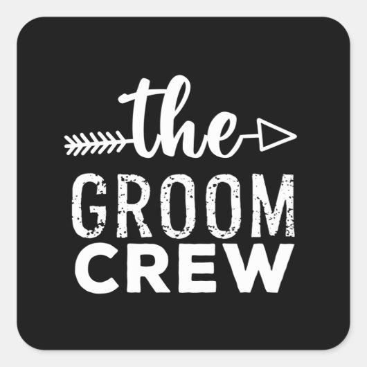 Die Groom-Crew weiß Quadratischer Aufkleber (Vorderseite)