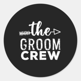 Die Groom-Crew weiß Runder Aufkleber