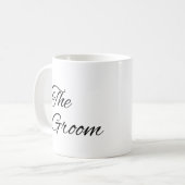 Die Groom Elegant Black Script schreiben Hochzeit  Kaffeetasse (Vorderseite Links)
