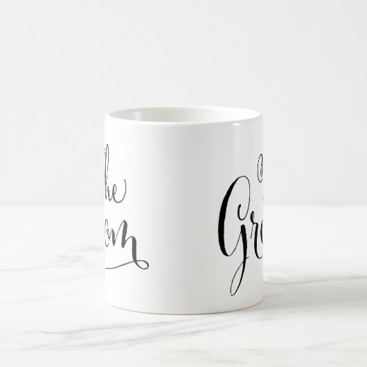 Die Groom Elegant Black Script schreiben Hochzeit Kaffeetasse (Mittel)