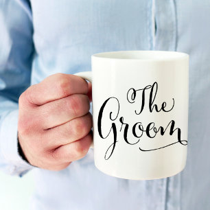 Die Groom Elegant Black Script schreiben Hochzeit Kaffeetasse