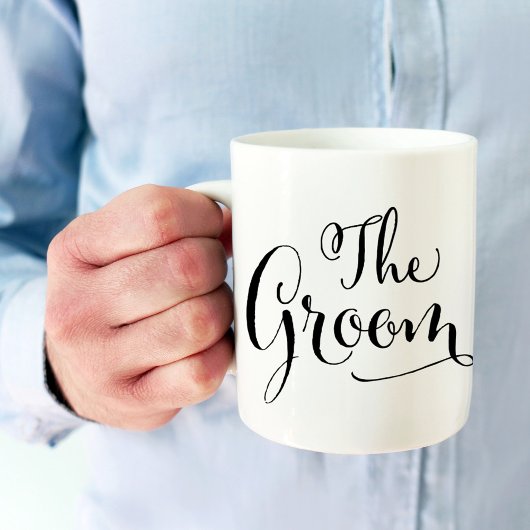 Die Groom Elegant Black Script schreiben Hochzeit Kaffeetasse