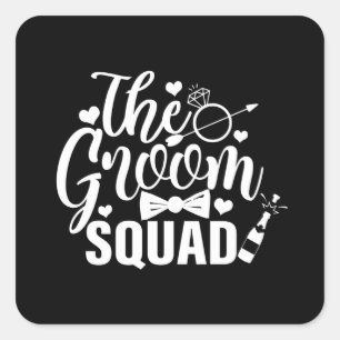 Die Groom Squad 2 Quadratischer Aufkleber
