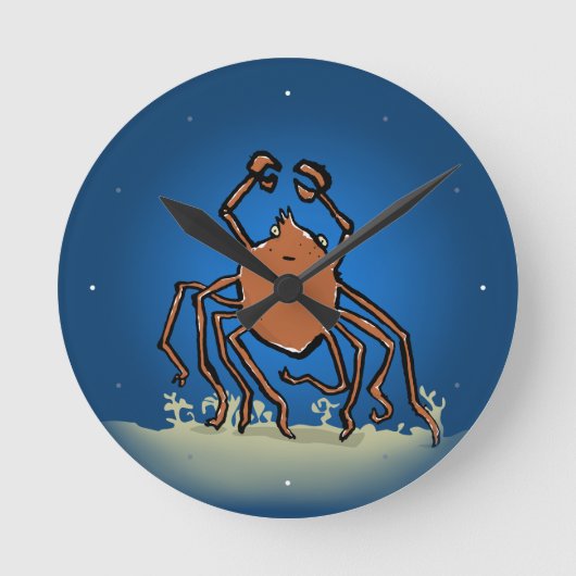 die groovige Meeres-Spinne Runde Wanduhr (Vorderseite)