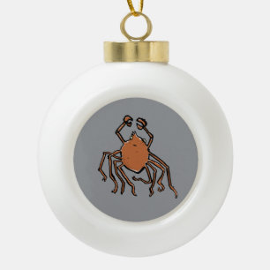 die groovige Meerspinne Keramik Kugel-Ornament