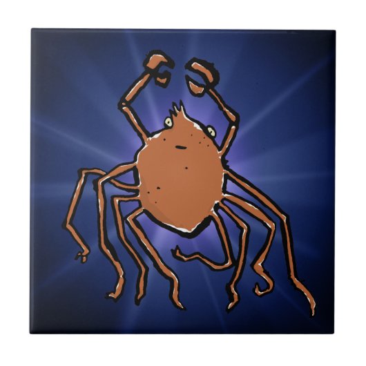 die groovy Meerspinne Fliese (Vorderseite)