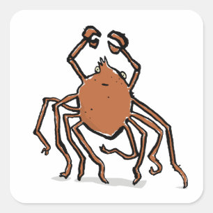 die groovy Seespinne Quadratischer Aufkleber