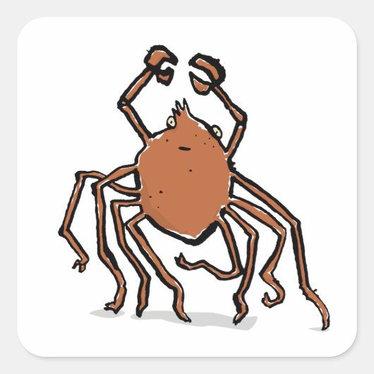 die groovy Seespinne Quadratischer Aufkleber (Vorderseite)