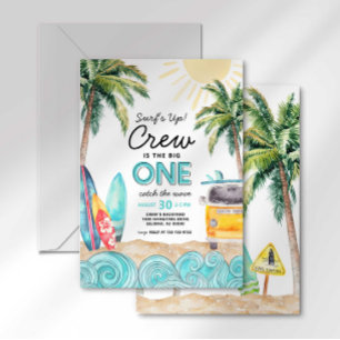 Die große 1-Surf-Geburtstagseinladung Einladung
