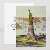 Die große Bartholdi-Statue, Freiheitsstatue Einladung (Vorne/Hinten)