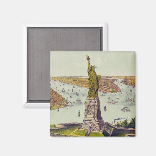 Die große Bartholdi-Statue, Freiheitsstatue Magnet (Vorderseite/Rückseite)