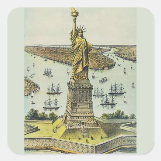 Die große Bartholdi-Statue, Freiheitsstatue Quadratischer Aufkleber (Vorderseite)