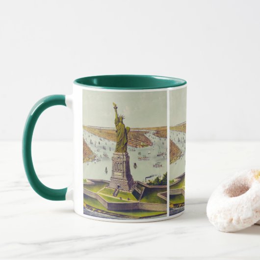 Die große Bartholdi-Statue, Freiheitsstatue Tasse (Mit Donut)