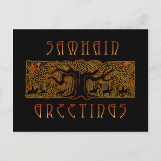 Die große Baumsamhain-Karte Postkarte (Vorderseite)