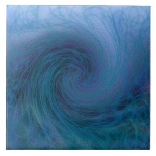 Die große blaue Wellen-Fliese Fliese