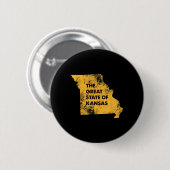 Die große Bundesstaat Kansas Missouri Karte Button (Vorne & Hinten)