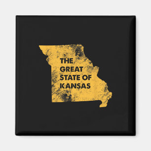 Die große Bundesstaat Kansas Missouri Karte  Magnet