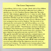 Die Große Depression Poster (Vorne)
